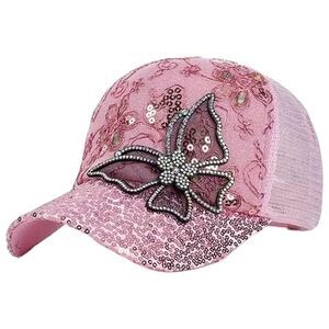 SALE Gorgeous Rhinestone Bling Pink and Black Baseball Cap Hat